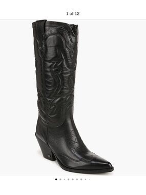 Sam Edelman James Western Knee-High Boot - black leather